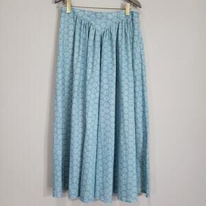 Handmade Floral Maxi Skirt Women Large Long Blue Prairie Cottagecore  Boho
